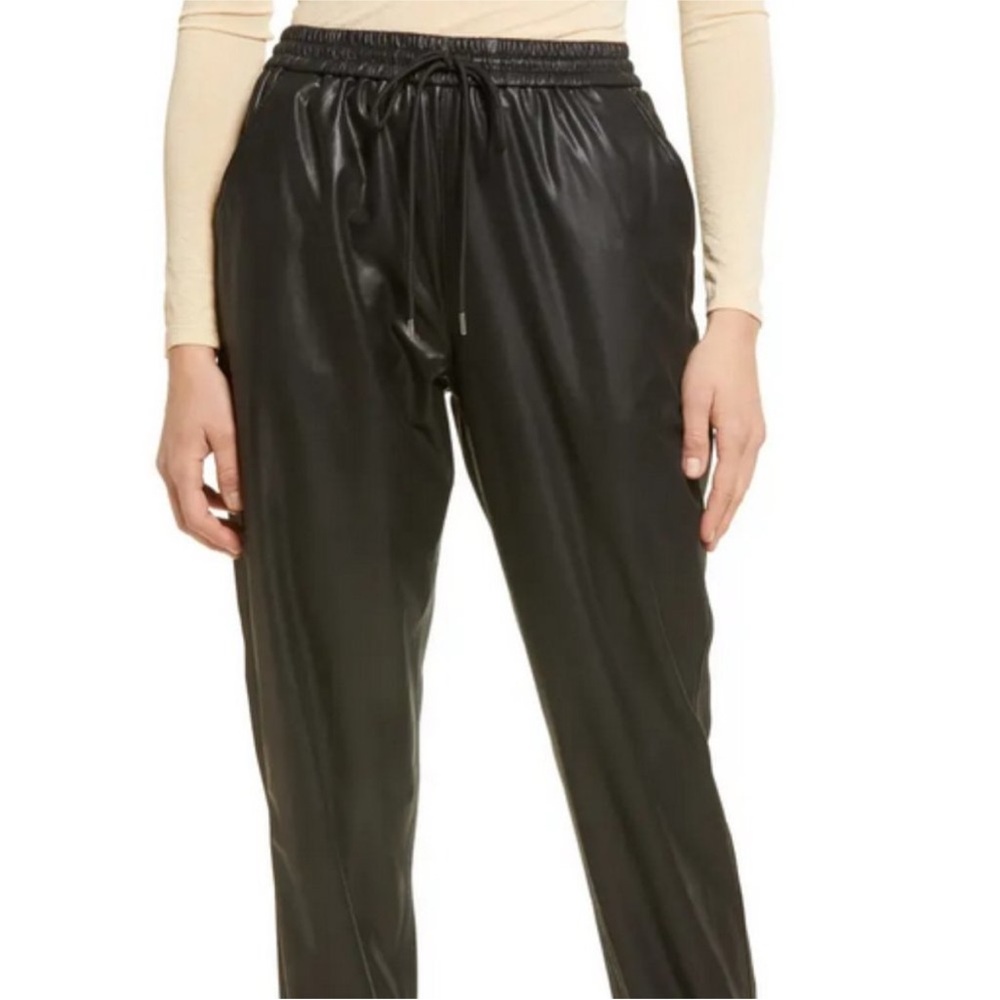 BLANKNYC vegan leather drawstring jogger pant